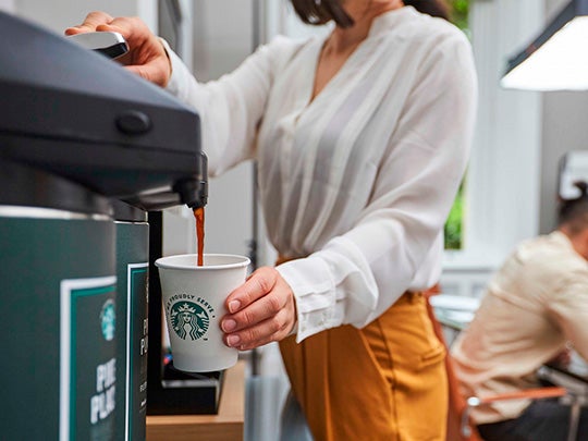 WE PROUDLY SERVE STARBUCKS - hotel