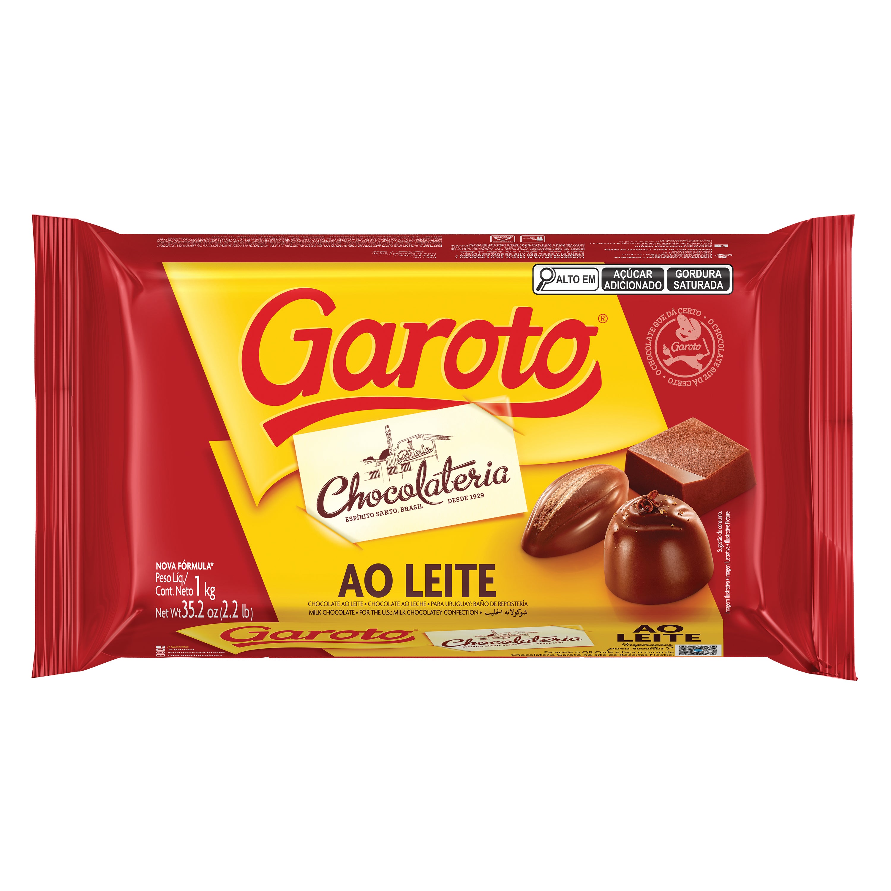 Barra de Chocolate ao Leite Garoto 1KG Ideias para Páscoa