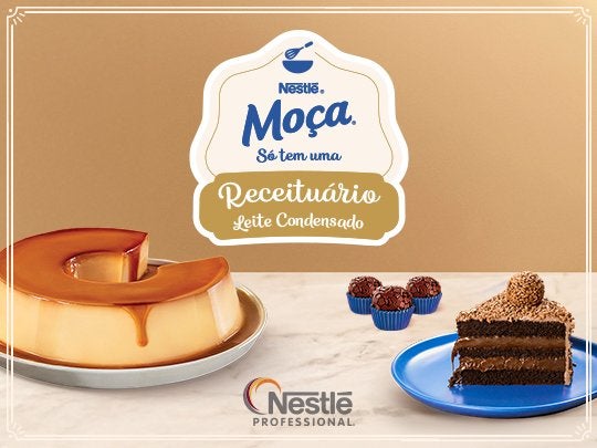 Imagem com fundo dourado claro. No topo, há uma moldura decorativa azul-claro  com logotipo MOÇA® SÓ TEM UMA