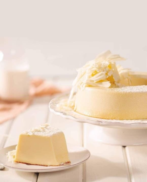 Delicioso pudim branco feito com galak