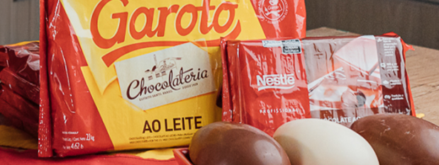 Ovos preparados com garoto confeitaria ao leite