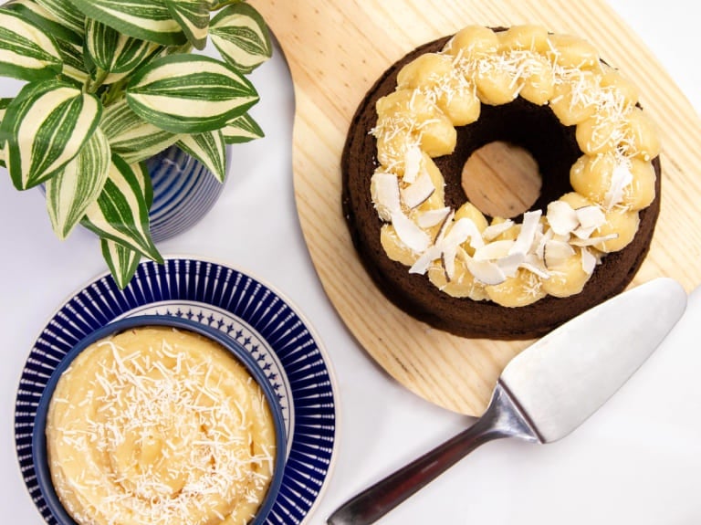 Rosquinha com cobertura de chocolate