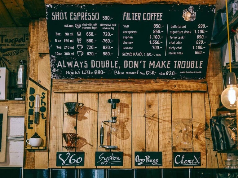 Que tipos de bebidas podem ter no seu cardápio?