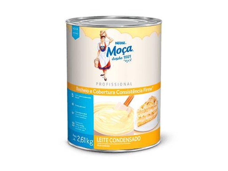 Lata de produto pronto de recheio e cobertura sabor leite condensado