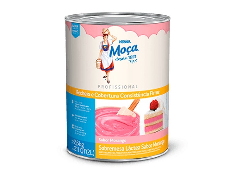 Lata de Recheio e Cobertura de Morango MOÇA® 2,6Kg