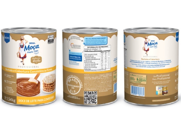 Lata de produto pronto de recheio e cobertura sabor dulce de leche