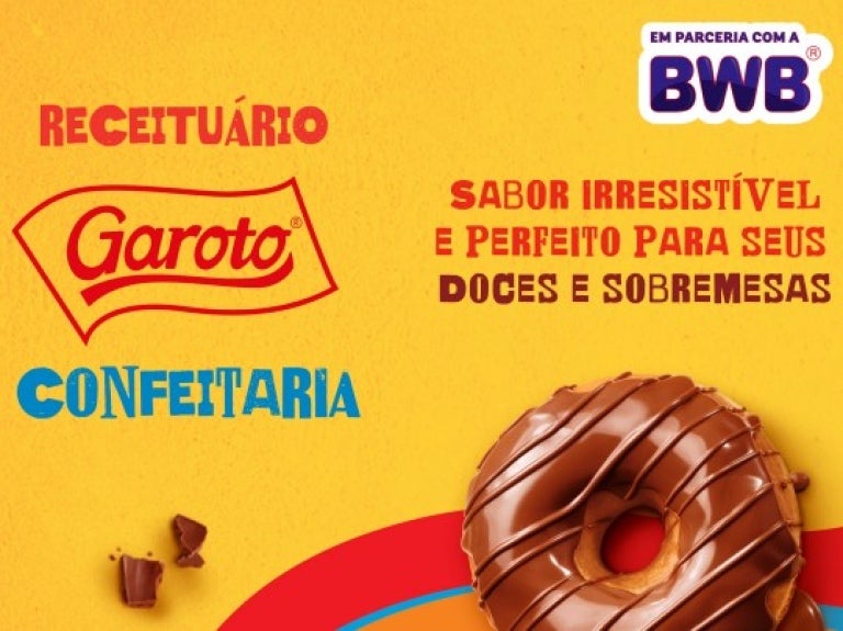 Capa de receituário Garoto, contendo uma rosquinha de chocolate