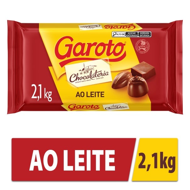 barra de chocolate ao leite 2.1kg garoto