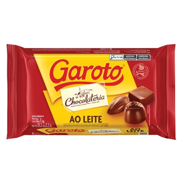 Barra de Chocolate ao Leite Garoto 1KG Ideias para Páscoa