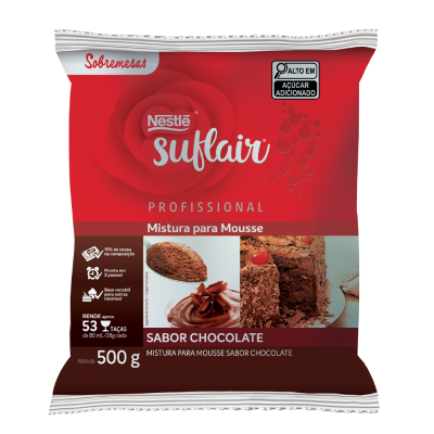 Embalagem Produto Mistura para Mousse de Chocolate Suflair 500g