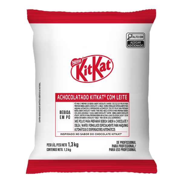 Frente da embalagem do Chocolate KitKat para máquinas de café e bebidas - Nestlé Professional