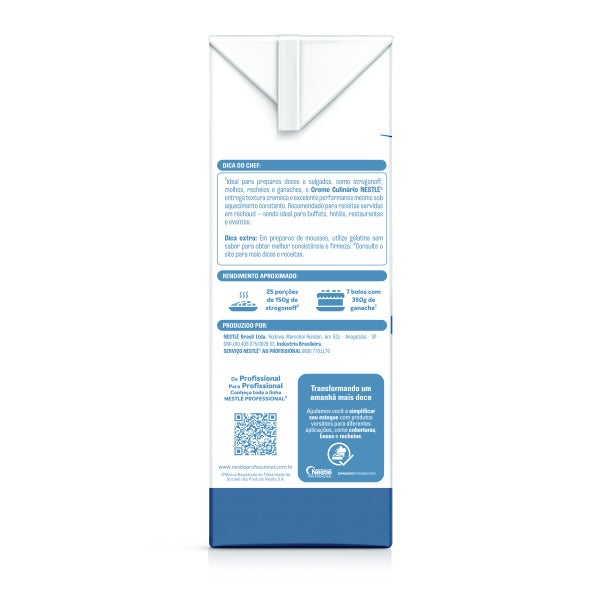 Caixa Creme Culinário NESTLÉ® 1kg dica do chef