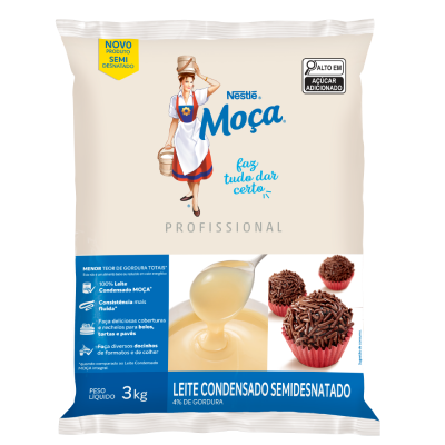 Bag de Leite Condensado Semidesnatado Moça 3Kg