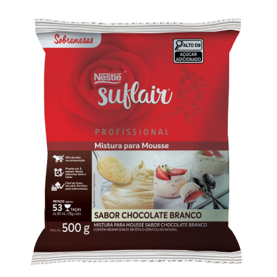 Imagem da embalagem Produto Mistura para Mousse Sabor Chocolate Branco SUFLAIR 500g