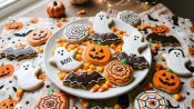 Biscoitos decorados com o tema halloween