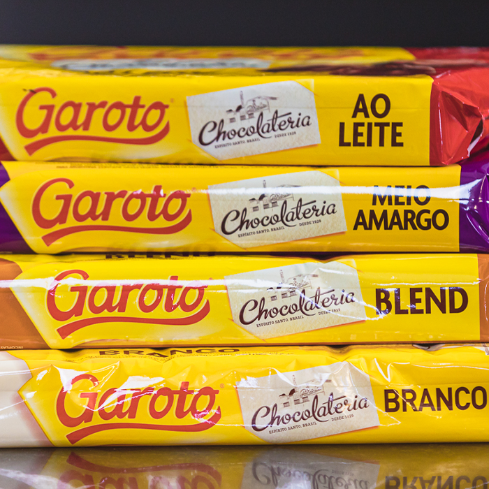 Barras de chocolate garoto confeitaria